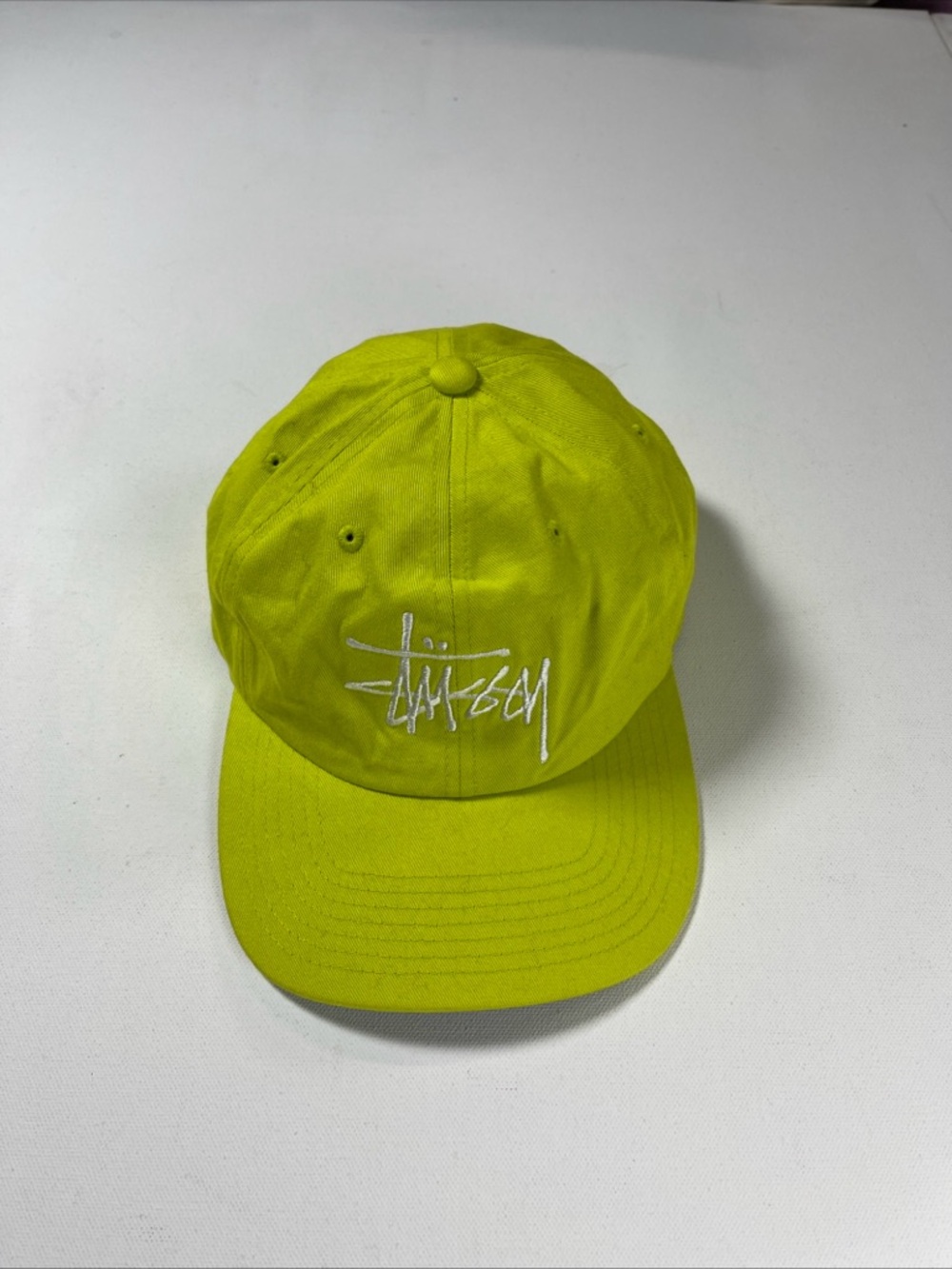 Stussy Basic Strapback Hat Lime Green One Size Fits All Cap Embroidered